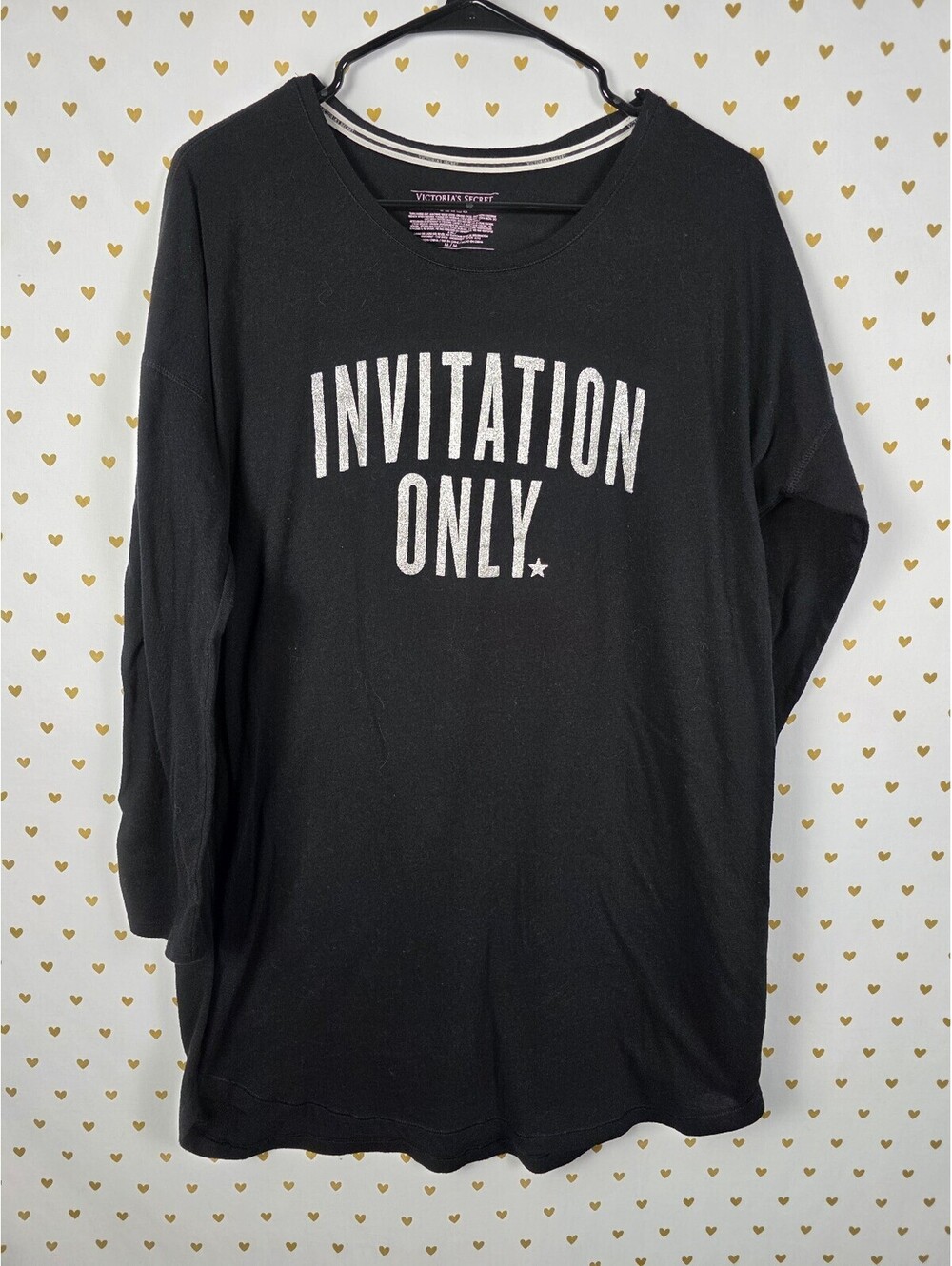 Victorias Secret BLING Invitation ONLY Long Sleeve Nightgown Sleep Shirt Med